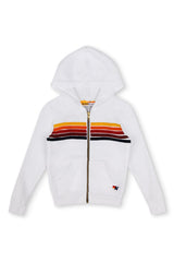 KID'S 5 STRIPE HOODIE - WHITE