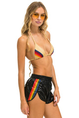 5 STRIPE NYLON JOGGER SHORT - BLACK