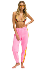 5 STRIPE SWEATPANTS - NEON PINK // YELLOW // PURPLE