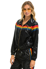 5 STRIPE WINDBREAKER - BLACK GLOSSY