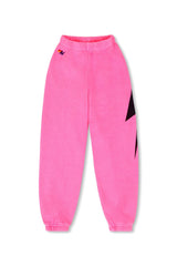 KIDS BOLT PRINT SWEATPANTS - NEON PINK