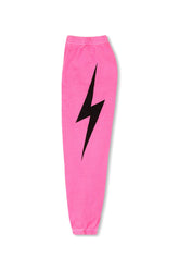 KIDS BOLT PRINT SWEATPANTS - NEON PINK