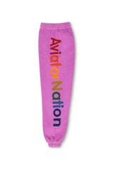 KID'S AVIATOR NATION SWEATPANTS - NEON PURPLE