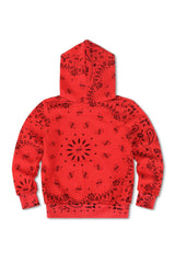 KID'S BANDANA PULLOVER HOODIE - RED