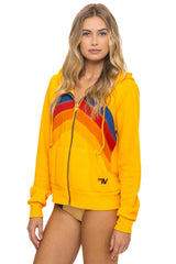 MOUNTAIN STITCH CHEVRON 4 ZIP HOODIE - GOLD