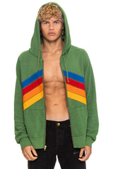 MOUNTAIN STITCH CHEVRON 4 ZIP HOODIE - PALM