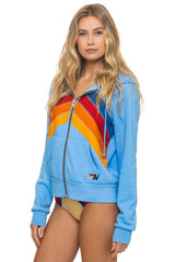 MOUNTAIN STITCH CHEVRON 4 ZIP HOODIE - SKY