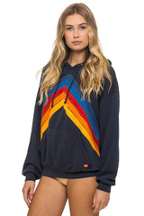 MOUNTAIN STITCH CHEVRON PULLOVER HOODIE RELAXED - CHARCOAL