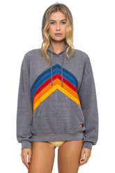 MOUNTAIN STITCH CHEVRON PULLOVER HOODIE RELAXED - HEATHER GREY