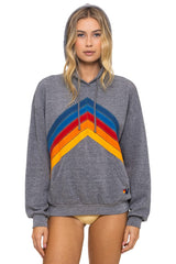 MOUNTAIN STITCH CHEVRON PULLOVER HOODIE RELAXED - HEATHER GREY