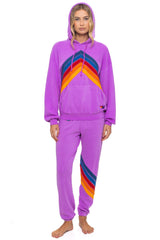 MOUNTAIN STITCH CHEVRON PULLOVER HOODIE RELAXED - NEON PURPLE