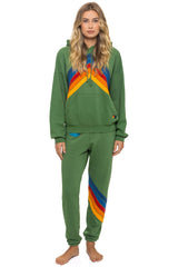 MOUNTAIN STITCH CHEVRON PULLOVER HOODIE RELAXED - PALM