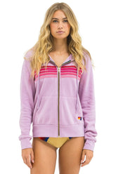 5 STRIPE HOODIE - MAUVE // PINK