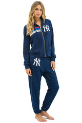 NY YANKEES 5 STRIPE UNISEX SWEATPANTS - NAVY // USA