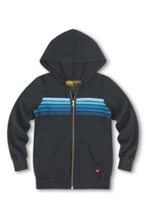 KID'S 5 STRIPE HOODIE - CHARCOAL // BLUE