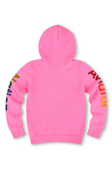 KID'S AVIATOR NATION ZIP HOODIE - NEON PINK