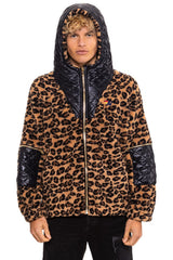 TEDDY UNISEX OVERSIZED HOODED FULL ZIP JACKET - CHEETAH