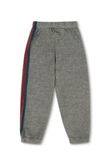 KID'S 5 STRIPE SWEATPANTS - HEATHER GREY