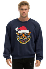 RELAXED SANTA TIGER SWEATSHIRT - NAVY