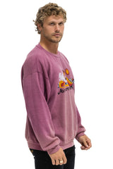 SURF RACER RELAXED CREW SWEATSHIRT - FADED BERRY