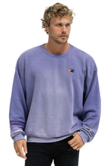 RUGBY STITCH RELAXED CREW SWEATSHIRT - FADED GRAPE