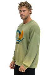 WINDSURF JUMP RELAXED CREW SWEATSHIRT - FADED ARMY