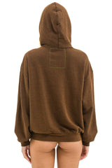 LOGO PULLOVER RELAXED HOODIE - CHOCOLATE
