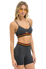 LOGO ELASTIC KEYHOLE BRA - CHARCOAL