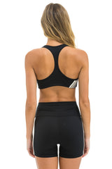 WOMEN'S 5 STRIPE SPORTS BRA - BLACK // SMOKE