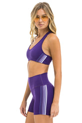 WOMEN'S 5 STRIPE SPORTS BRA - GRAPE