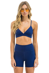 WIDE RIB 4IN HI-RISE BIKER SHORT - NAVY