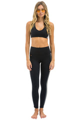 FULL LENGTH HI-RISE 5 STRIPE LEGGINGS - BLACK // SMOKE