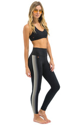 FULL LENGTH HI-RISE 5 STRIPE LEGGINGS - BLACK // SMOKE