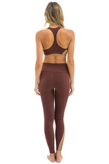 FULL LENGTH HI-RISE 5 STRIPE LEGGINGS - MOCHA
