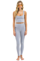 WIDE RIB FULL LENGTH HI-RISE LEGGINGS - LIGHT GREY