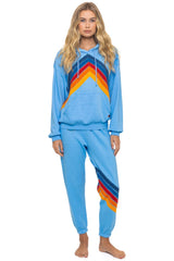 MOUNTAIN STITCH CHEVRON PULLOVER HOODIE RELAXED - SKY