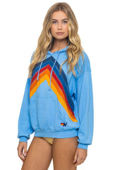MOUNTAIN STITCH CHEVRON PULLOVER HOODIE RELAXED - SKY