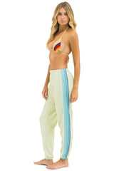 5 STRIPE SWEATPANTS - LIME CREAM // SEAFOAM