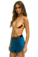 LOGO STRIPE WOMEN'S LOUNGER SHORTS - CARIBBEAN