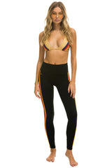 FULL LENGTH HI-RISE 5 STRIPE LEGGINGS - BLACK