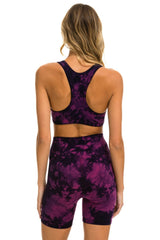 HAND DYED SPORTS BRA - TIE DYE CRYSTAL ROSE