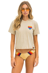 HEART STITCH 5 BOYFRIEND TEE - SAND