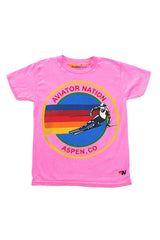 KID'S AVIATOR NATION ASPEN TEE - NEON PINK