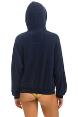 LOGO PULLOVER RELAXED HOODIE - NAVY