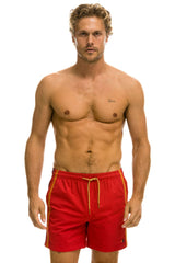 MEN'S 5 STRIPE FLEX SHORTS - RED