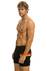 MEN'S HORIZONTAL 5 STRIPE FLEX SHORTS - BLACK