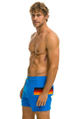 MEN'S HORIZONTAL 5 STRIPE FLEX SHORTS - PARROT BLUE