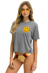 SMILEY 2 BOYFRIEND TEE - HEATHER