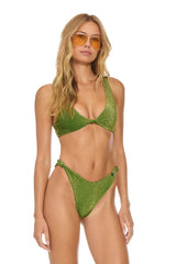 SPARKLE RIVIERA KNOT FRONT TOP BIKINI TOP - ARMY