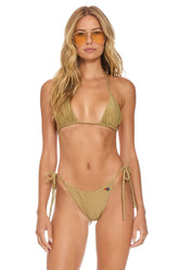 SPARKLE TURKS TRIANGLE BIKINI TOP - SAND